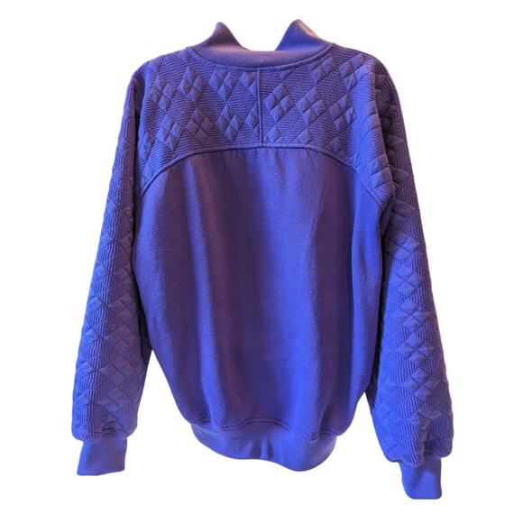 Vintage Gitano Sweatshirt Women Medium/Large Purple Quilted Pullover Mock Neck - Picture 13 of 13
